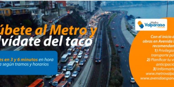 Metro Valparaíso cuenta con oferta de servicios reforzada para recibir a los nuevos pasajeros que opten por Metro ante obras en Av. España