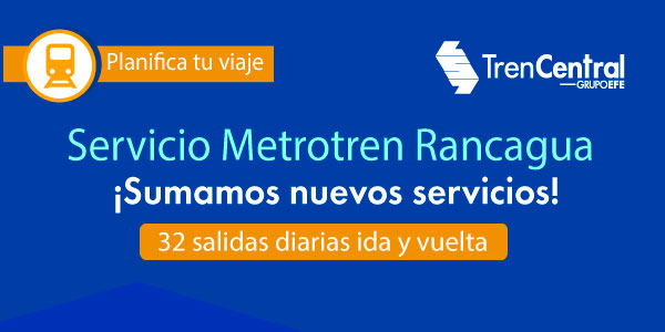 Metrotren Rancagua aumentará en un 33% su oferta desde este 2 de octubre