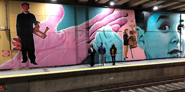 Nuevo mural en estación de EFE rinde homenaje a los oficios de antaño y a sus cultores